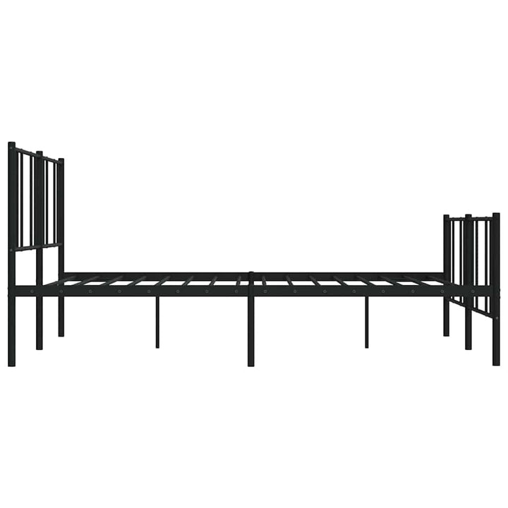 sengeramme med sengegavl og fodgærde 183x213 cm metal sort