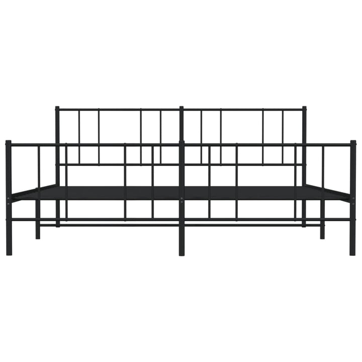 sengeramme med sengegavl og fodgærde 200x200 cm metal sort