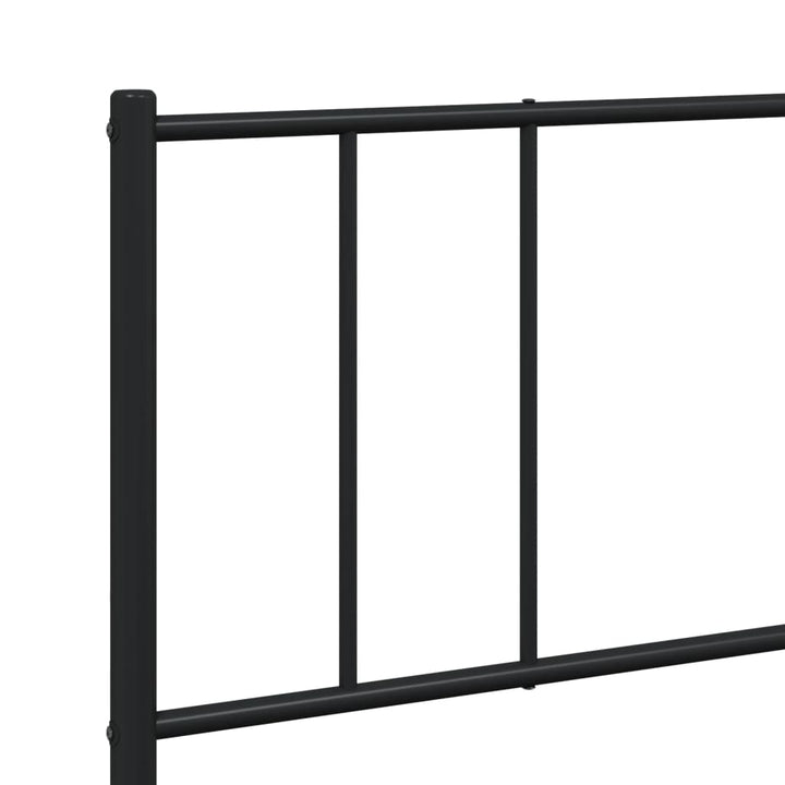 sengeramme med sengegavl og fodgærde 200x200 cm metal sort