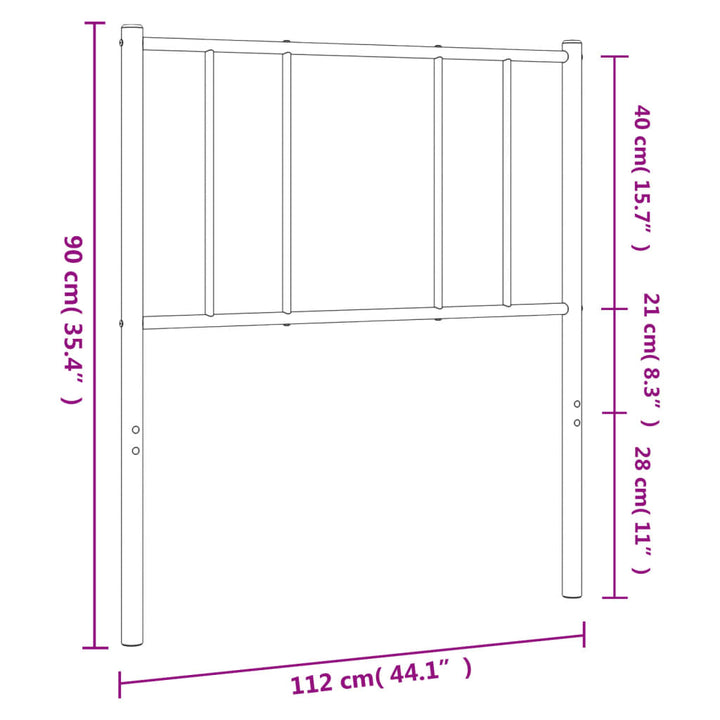 udskiftningsgavl 107 cm metal sort