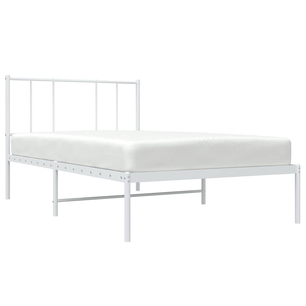 sengeramme uden madras med hovedgærde 75x190 cm hvid