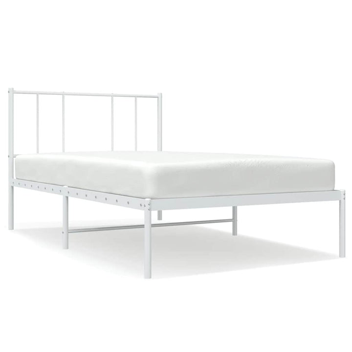 sengeramme med sengegavl 80x200 cm metal hvid