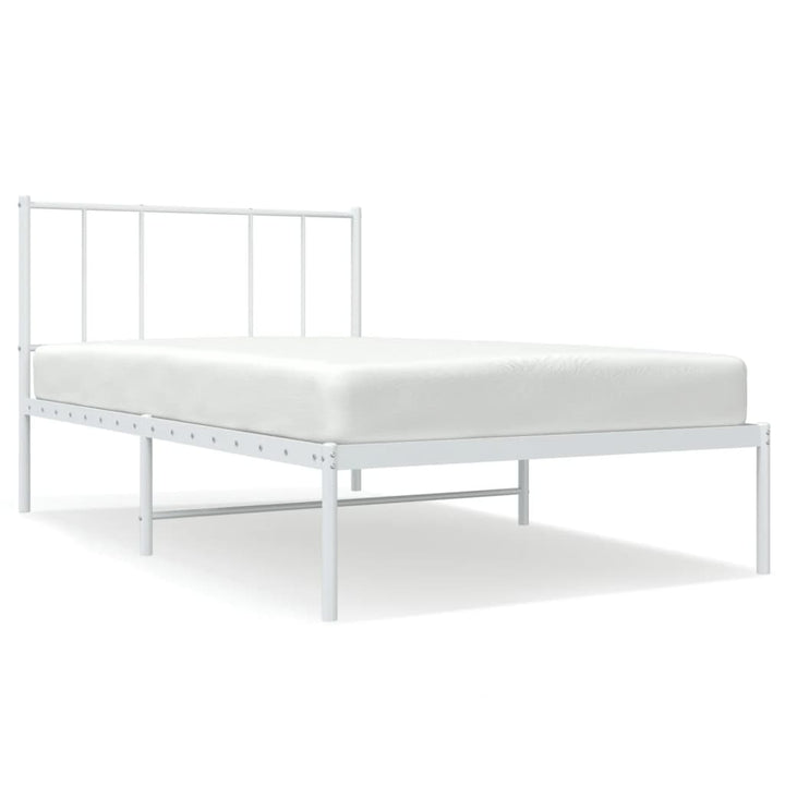 sengeramme med sengegavl 90x200 cm metal hvid