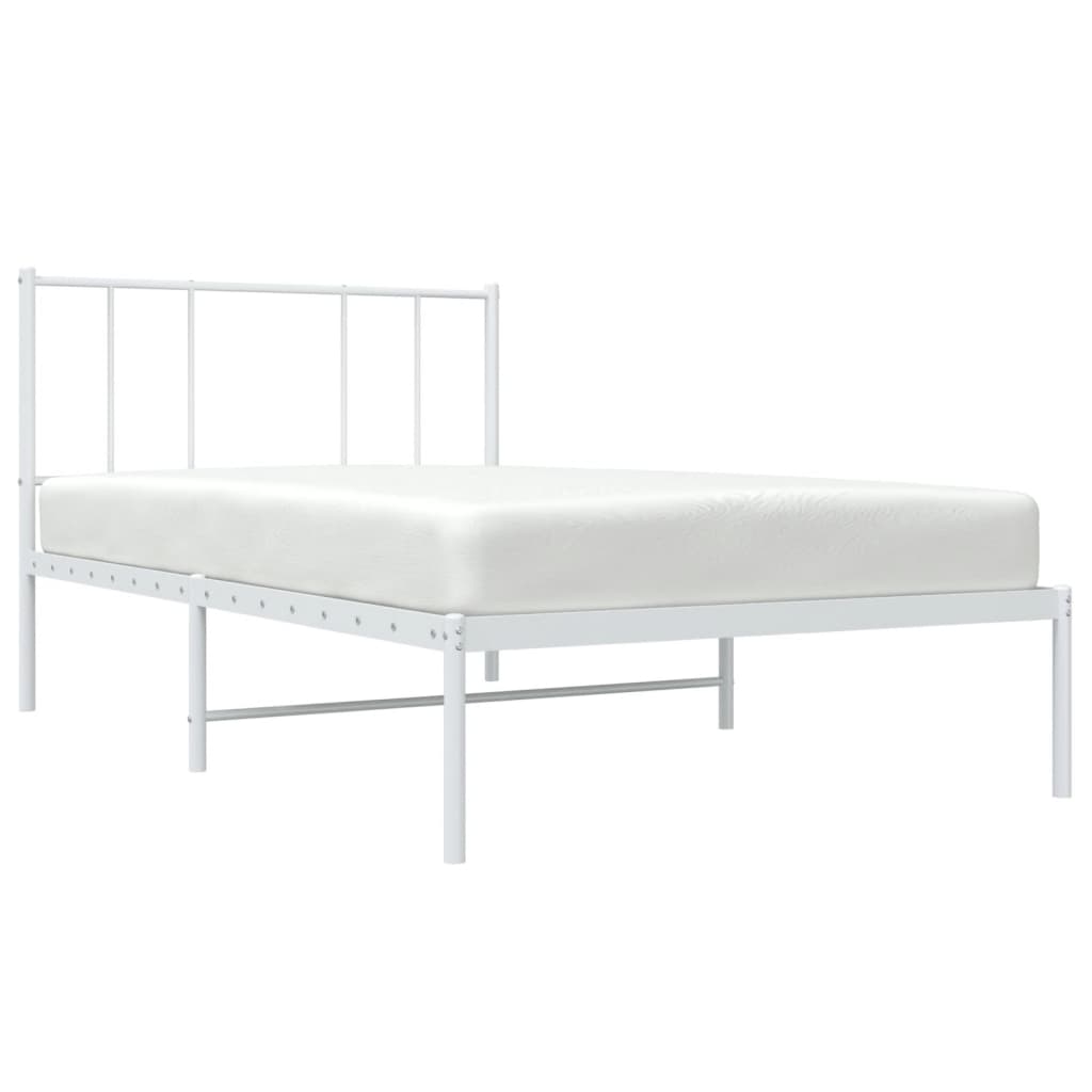 sengeramme med sengegavl 90x200 cm metal hvid