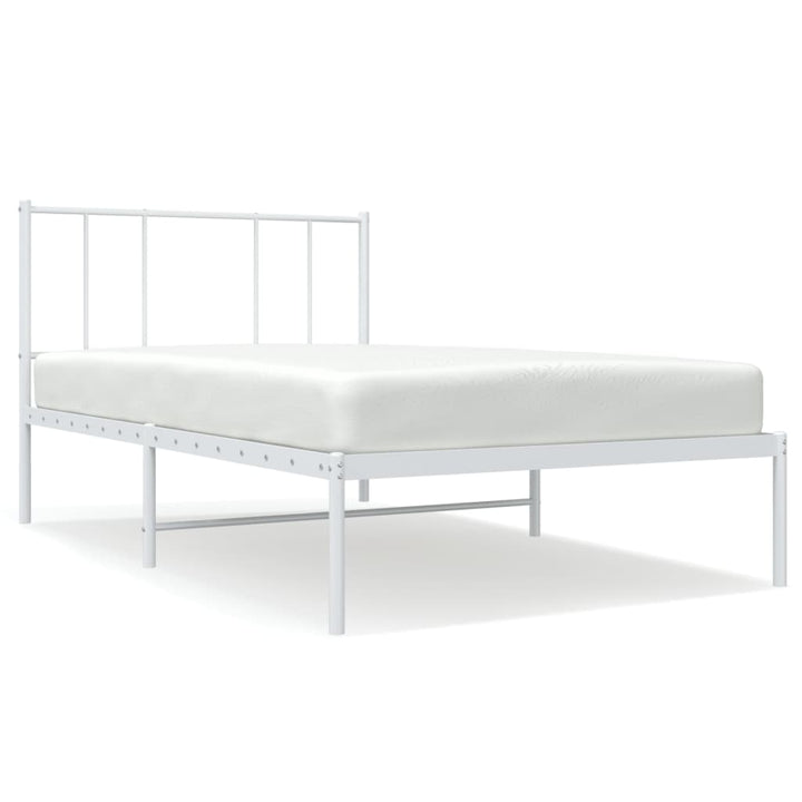 sengeramme med sengegavl 100x190 cm metal hvid