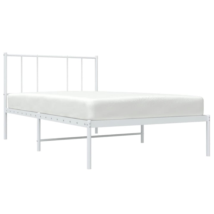 sengeramme med sengegavl 100x190 cm metal hvid