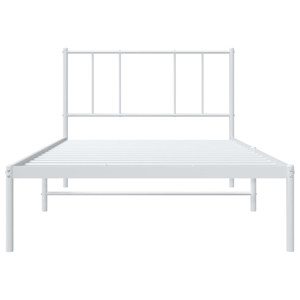 sengeramme med sengegavl 100x190 cm metal hvid
