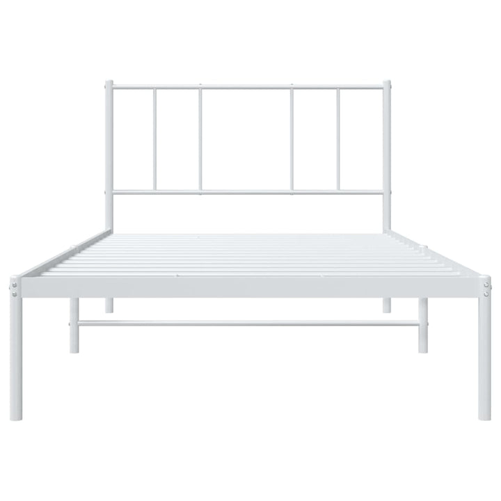 sengeramme med sengegavl 100x190 cm metal hvid
