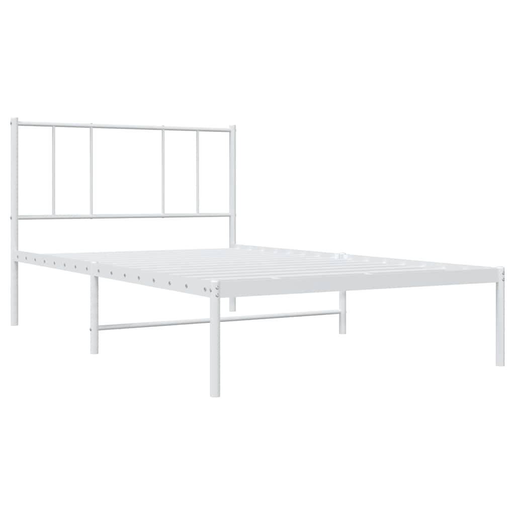 sengeramme med sengegavl 107x203 cm metal hvid