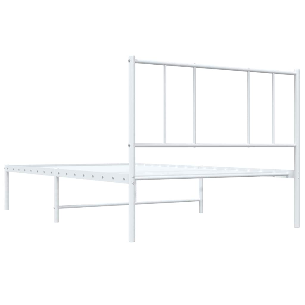 sengeramme med sengegavl 107x203 cm metal hvid