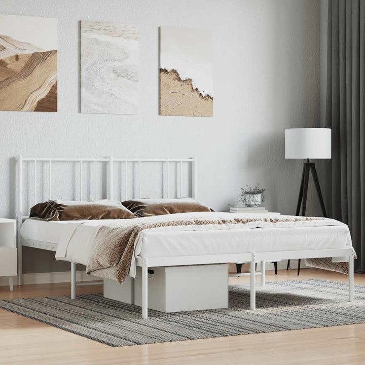 sengeramme med sengegavl 120x200 cm metal hvid