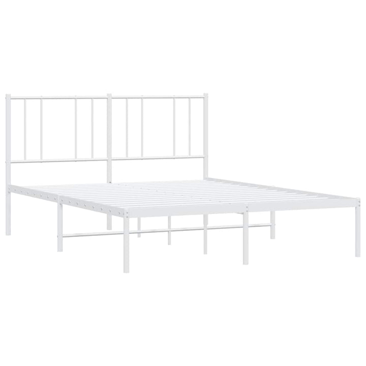 sengeramme med sengegavl 135x190 cm metal hvid