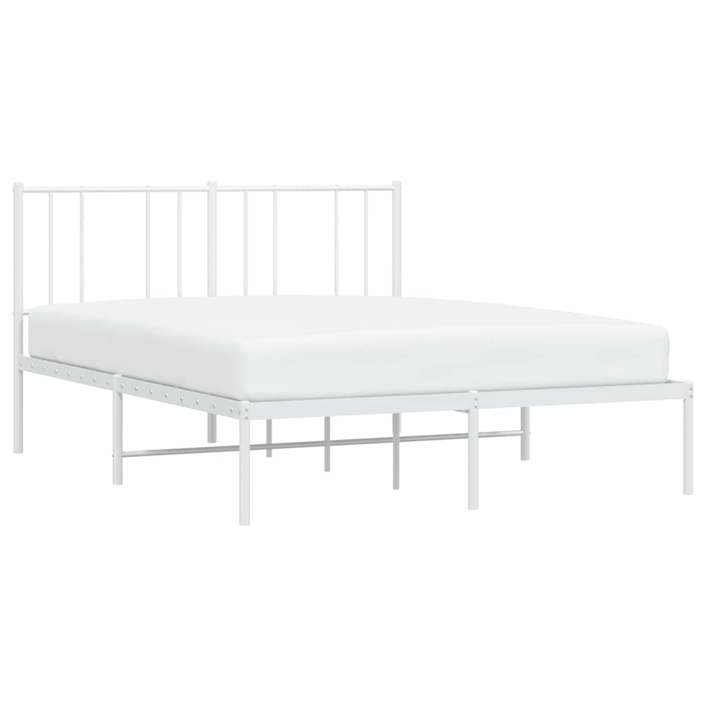 sengeramme med sengegavl 135x190 cm metal hvid