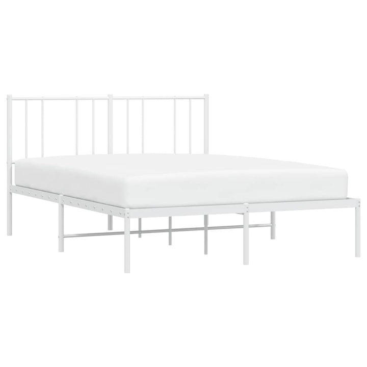 sengeramme med sengegavl 135x190 cm metal hvid