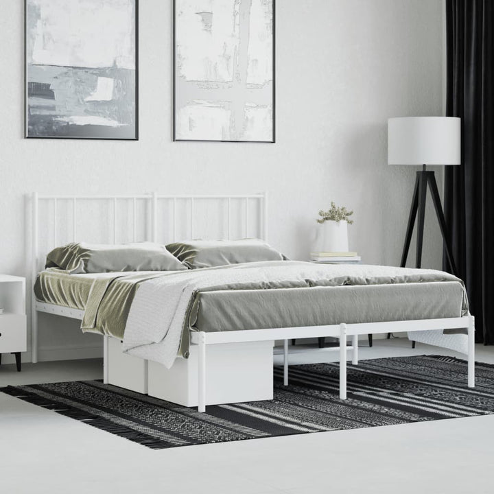 sengeramme med sengegavl 140x190 cm metal hvid