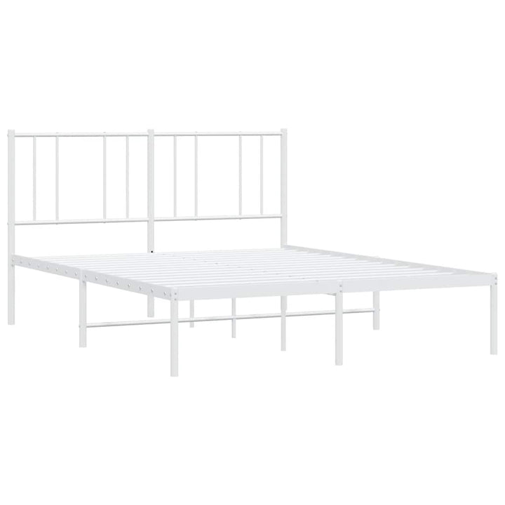 sengeramme med sengegavl 150x200 cm metal hvid