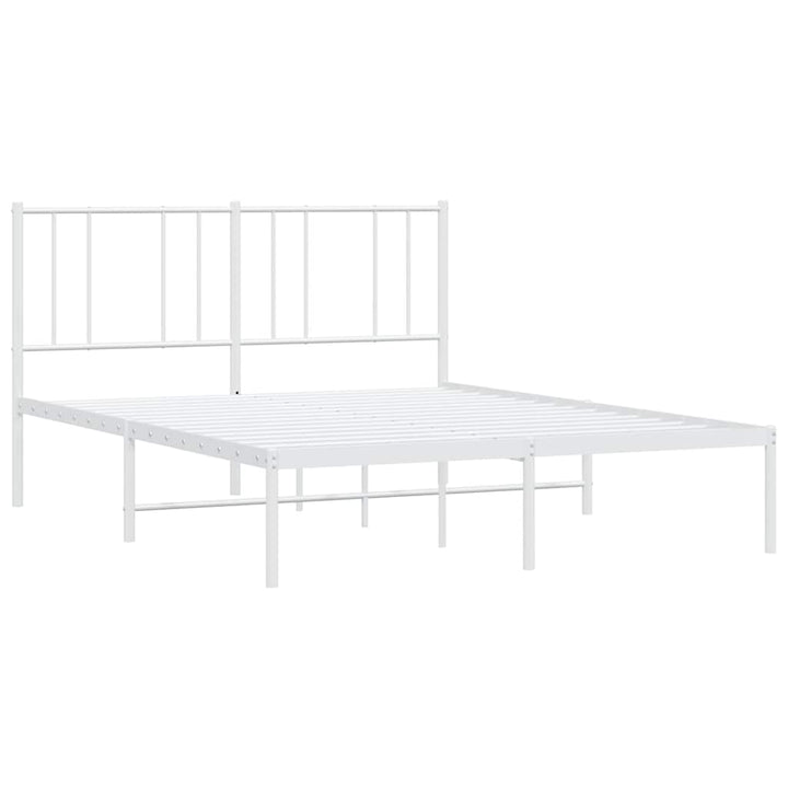 sengeramme med sengegavl 150x200 cm metal hvid