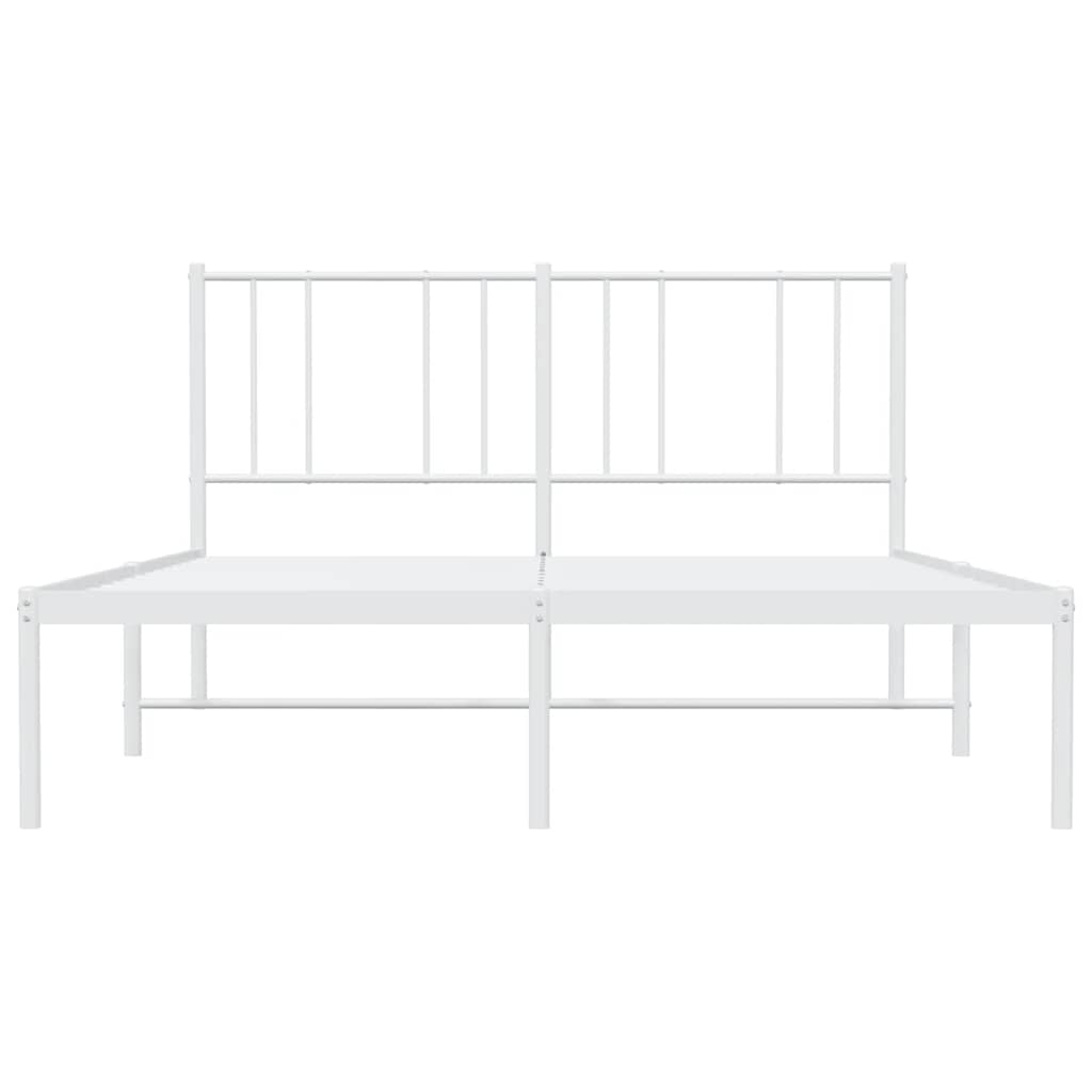 sengeramme med sengegavl 150x200 cm metal hvid