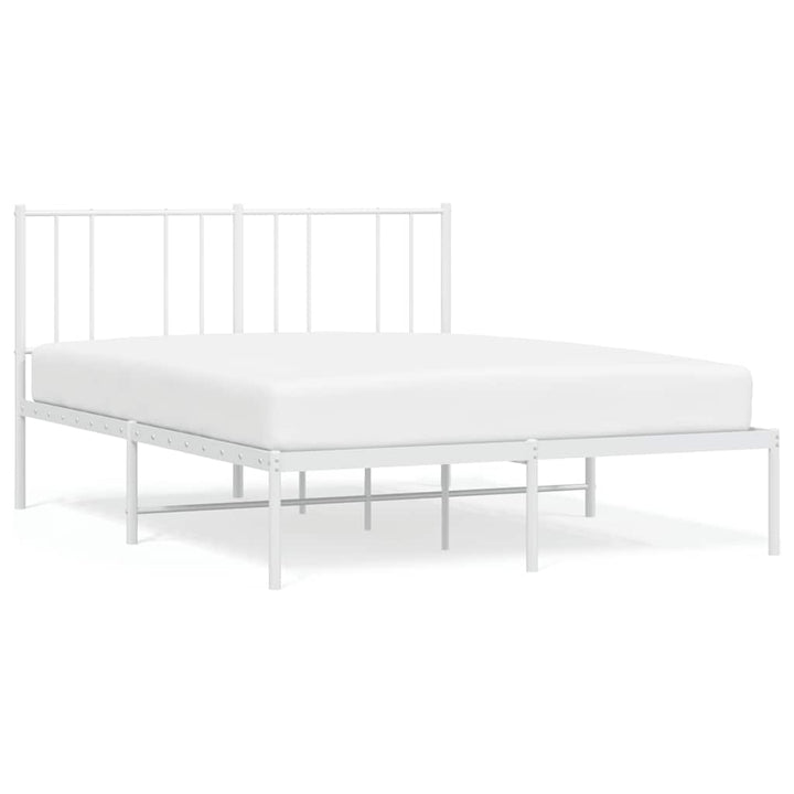 sengeramme med sengegavl 160x200 cm metal hvid