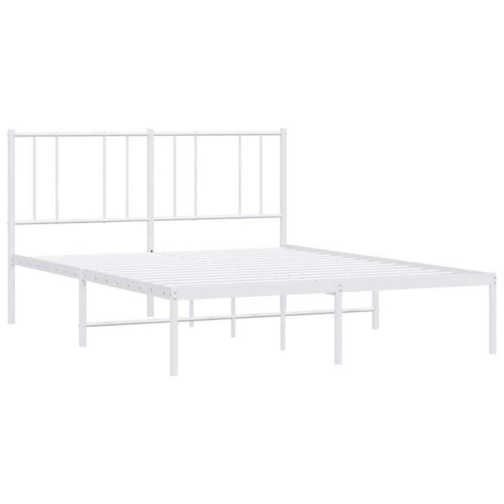 sengeramme med sengegavl 160x200 cm metal hvid