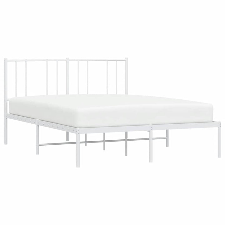 sengeramme med sengegavl 160x200 cm metal hvid