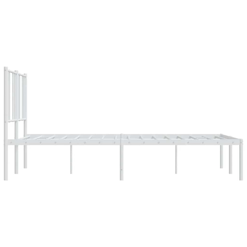sengeramme med sengegavl 160x200 cm metal hvid