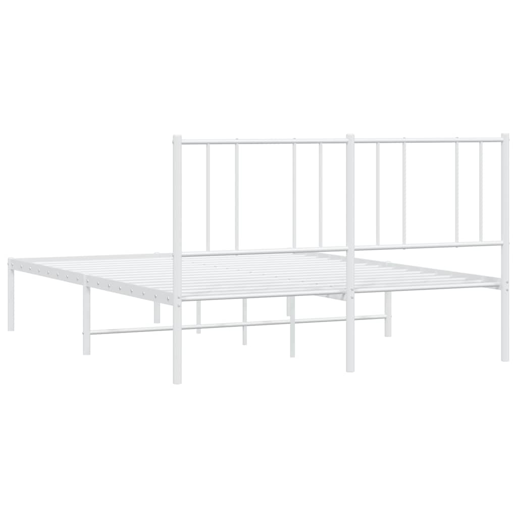 sengeramme med sengegavl 160x200 cm metal hvid