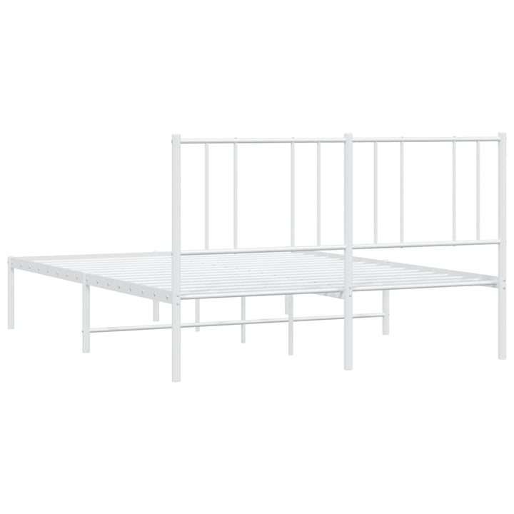 sengeramme med sengegavl 160x200 cm metal hvid