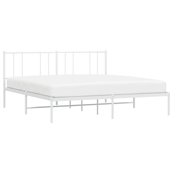 sengeramme med sengegavl 180x200 cm metal hvid