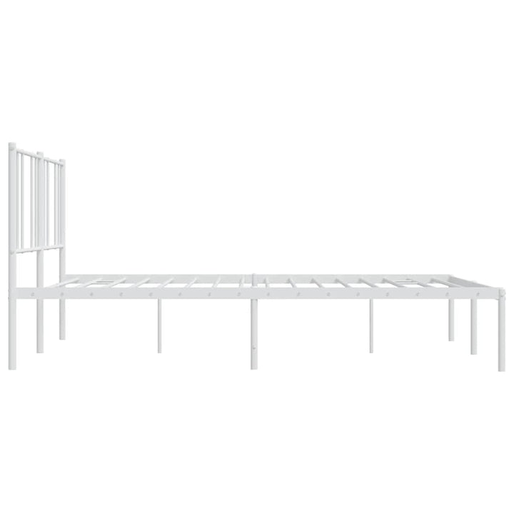 sengeramme med sengegavl 180x200 cm metal hvid