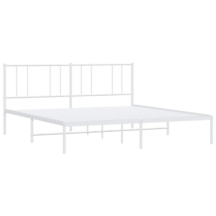 sengeramme med sengegavl 183x213 cm metal hvid