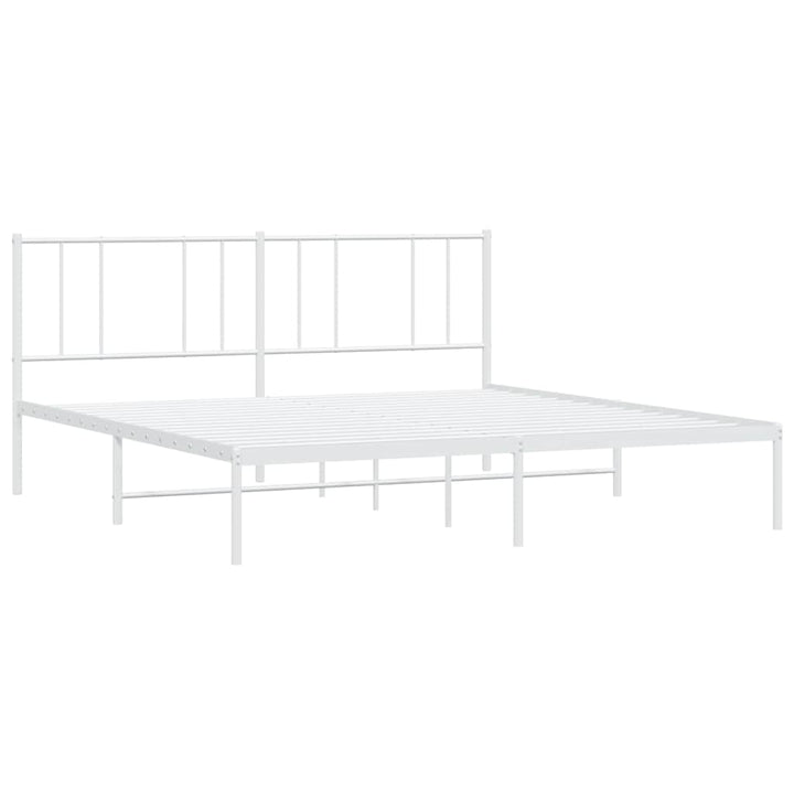 sengeramme med sengegavl 193x203 cm metal hvid