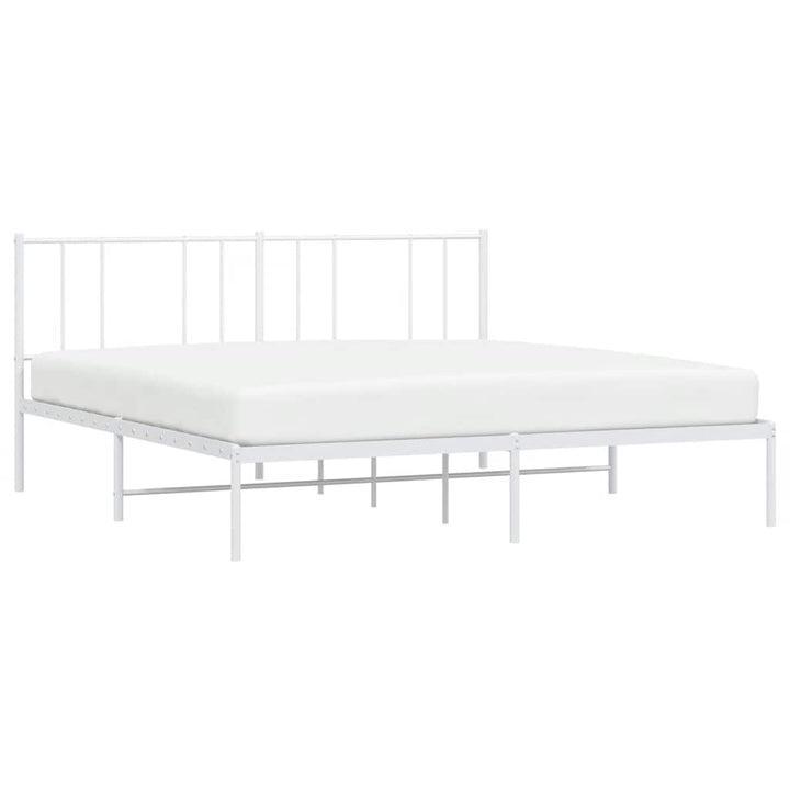 sengeramme med sengegavl 193x203 cm metal hvid