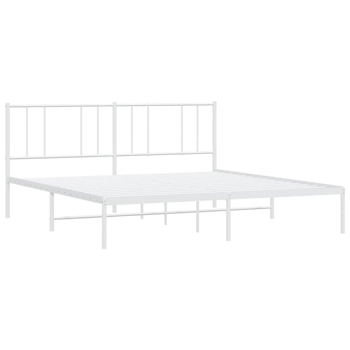 sengeramme med sengegavl 200x200 cm metal hvid