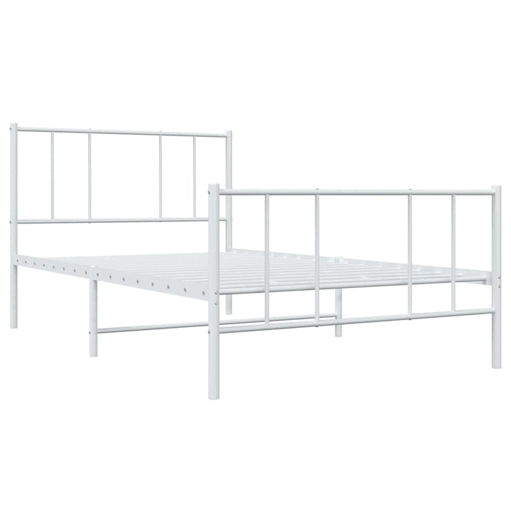 sengeramme med sengegavl og fodgærde 80x200 cm metal hvid