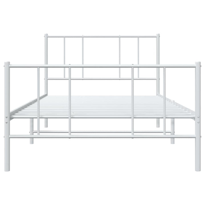 sengeramme med sengegavl og fodgærde 80x200 cm metal hvid