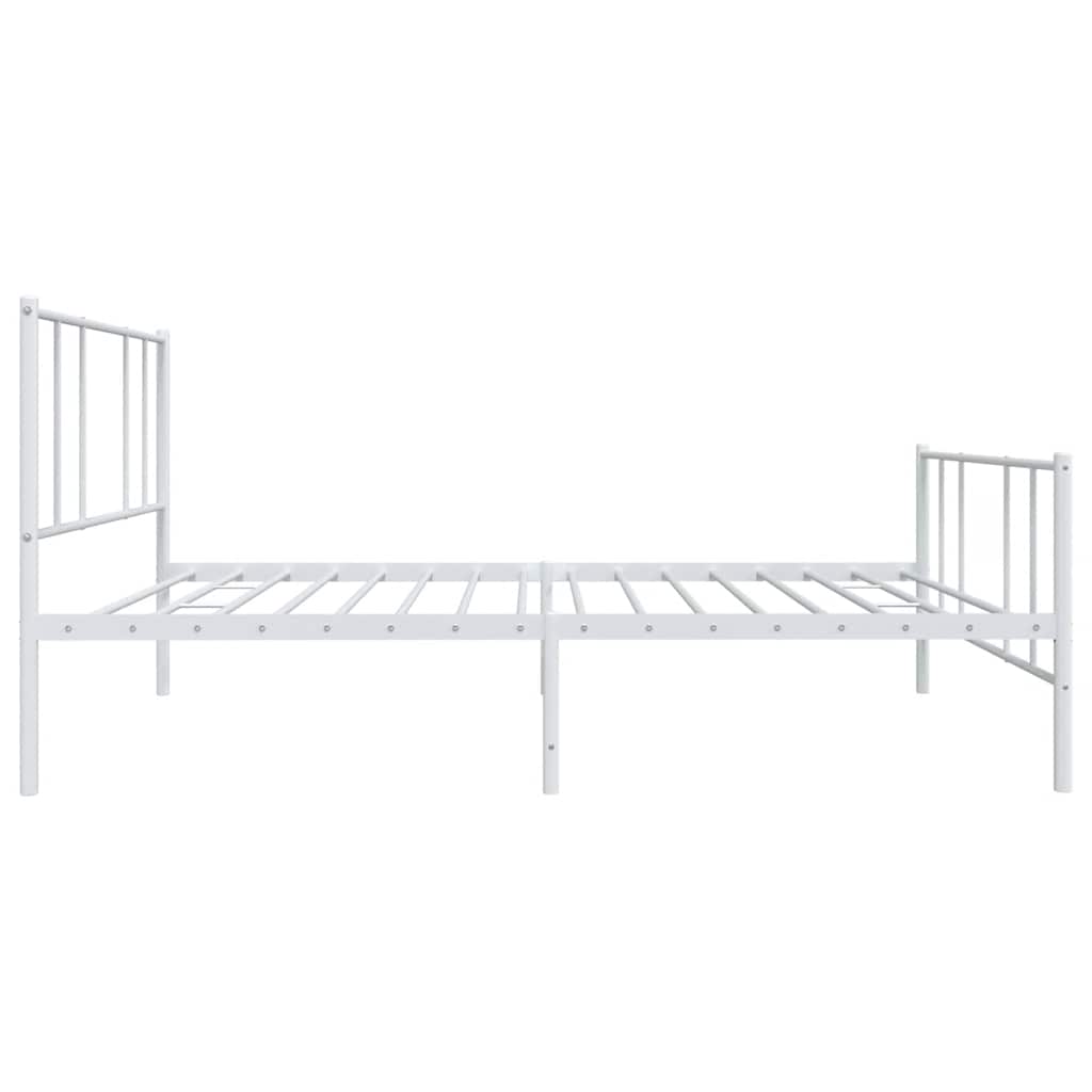 sengeramme med sengegavl og fodgærde 80x200 cm metal hvid