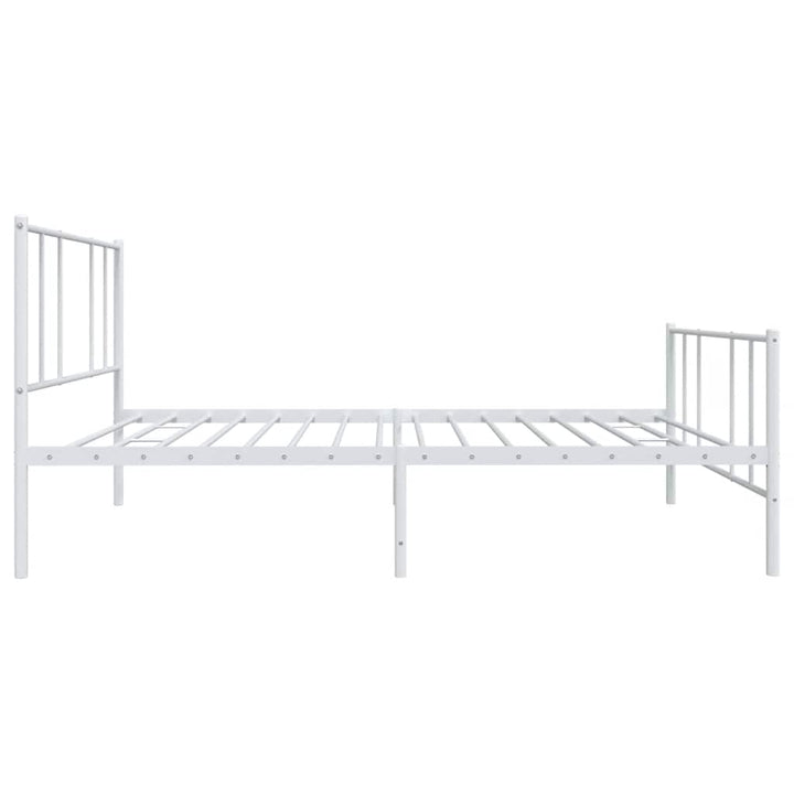 sengeramme med sengegavl og fodgærde 80x200 cm metal hvid