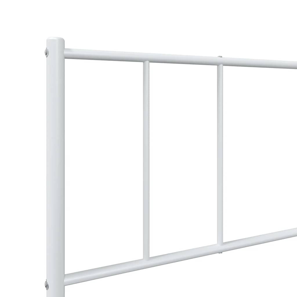 sengeramme med sengegavl og fodgærde 80x200 cm metal hvid