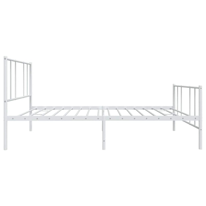 sengeramme med sengegavl og fodgærde 90x190 cm metal hvid