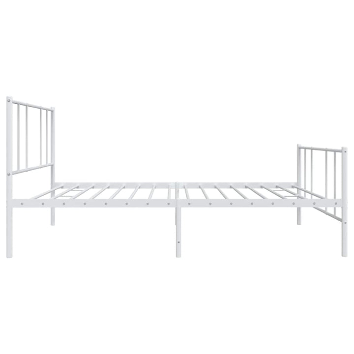 sengeramme med sengegavl og fodgærde 90x200 cm metal hvid
