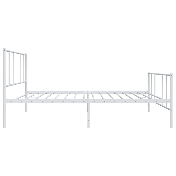 sengeramme med sengegavl og fodgærde 100x190 cm metal hvid