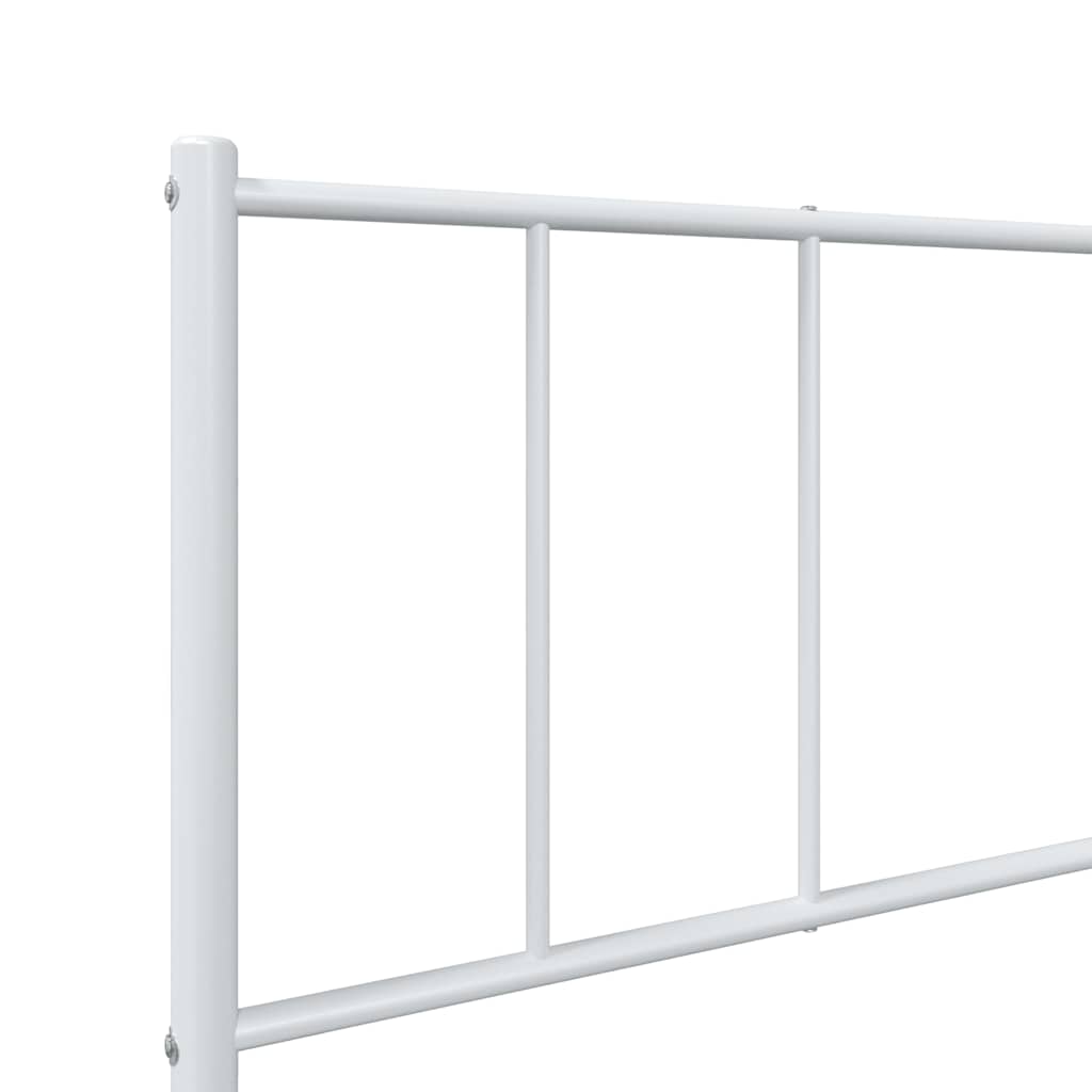 sengeramme med sengegavl og fodgærde 100x200 cm metal hvid