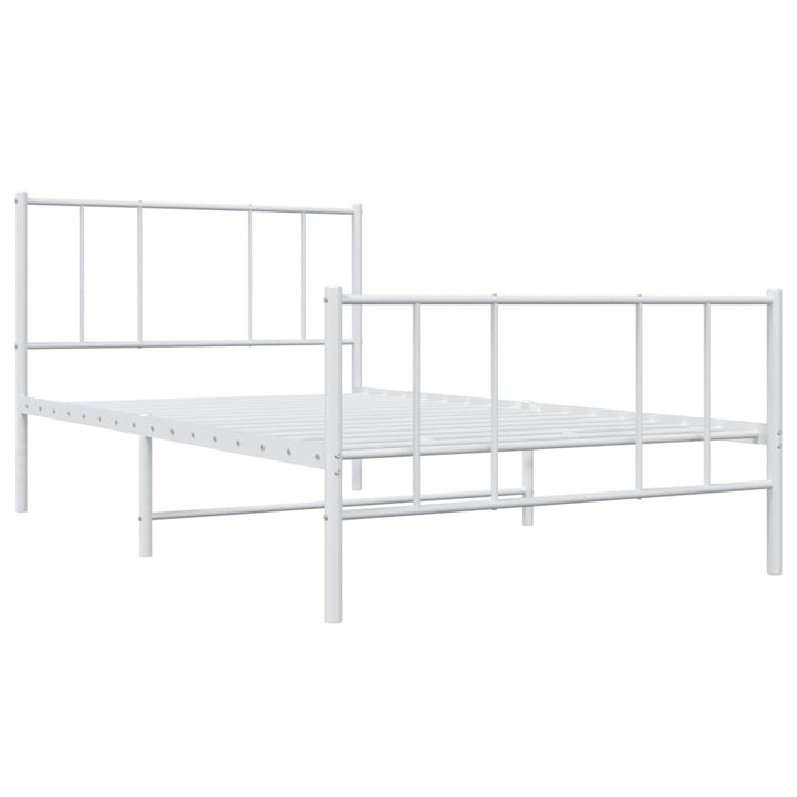 sengeramme med sengegavl og fodgærde 107x203 cm metal hvid