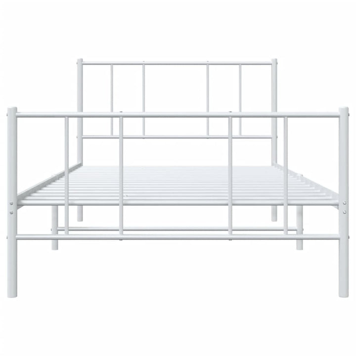 sengeramme med sengegavl og fodgærde 107x203 cm metal hvid