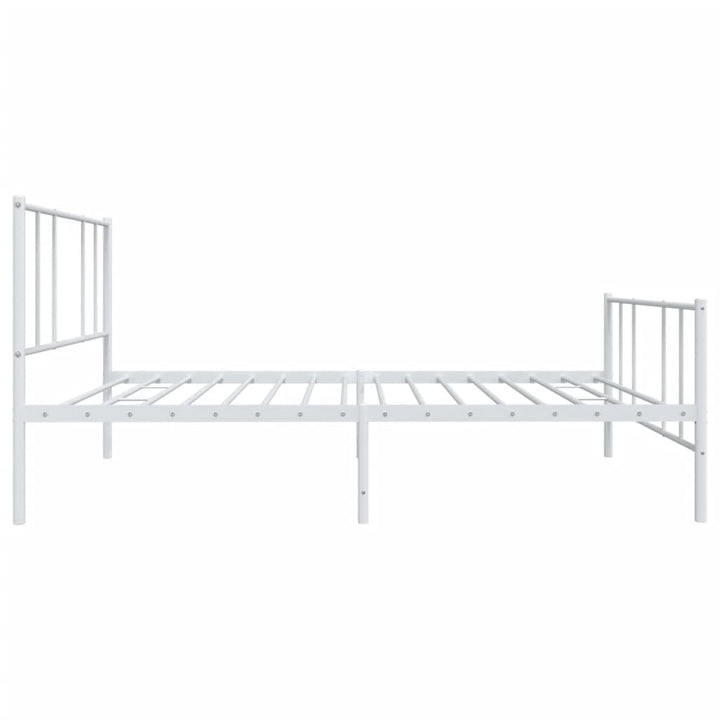 sengeramme med sengegavl og fodgærde 107x203 cm metal hvid
