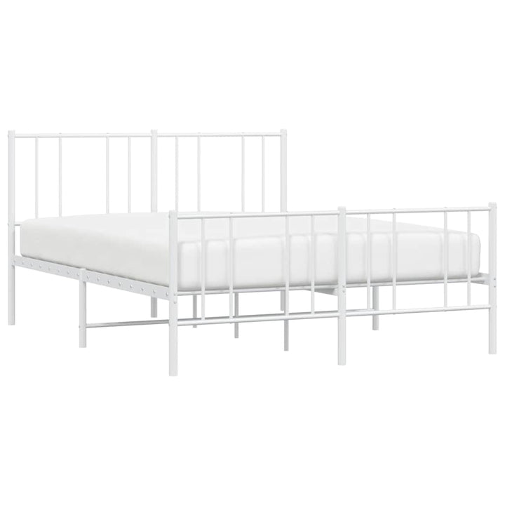 sengeramme med sengegavl og fodgærde 120x190 cm metal hvid