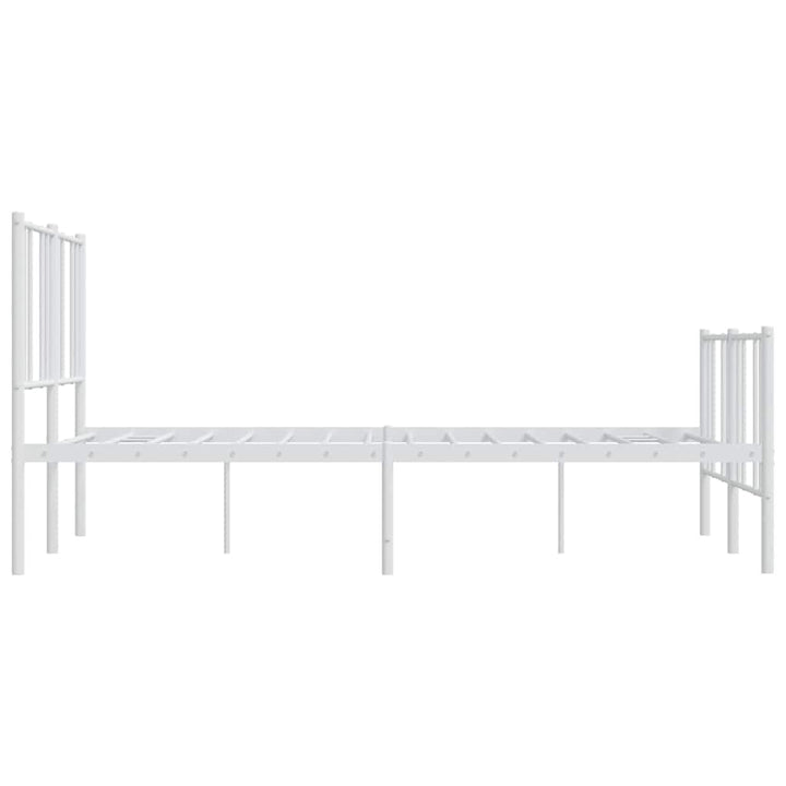 sengeramme med sengegavl og fodgærde 120x190 cm metal hvid