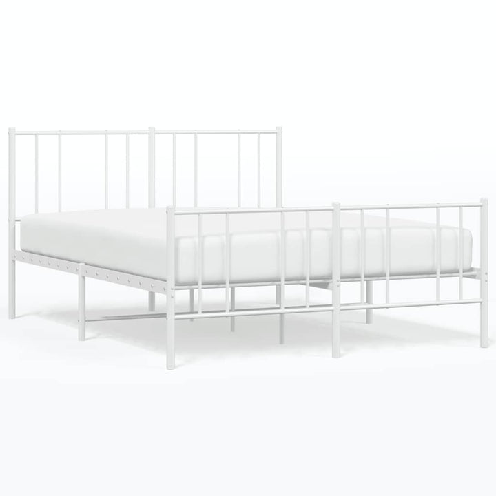 sengeramme med sengegavl og fodgærde 120x200 cm metal hvid