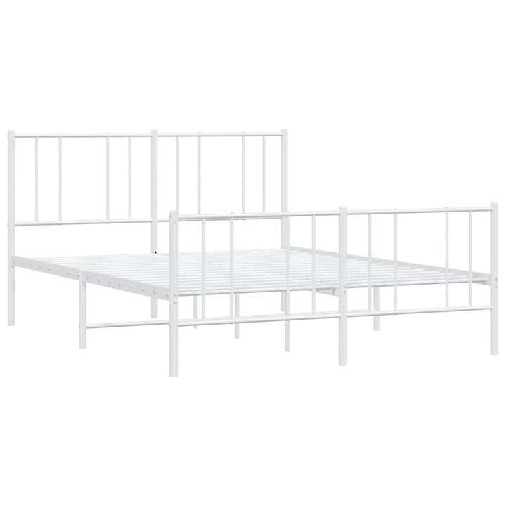 sengeramme med sengegavl og fodgærde 120x200 cm metal hvid